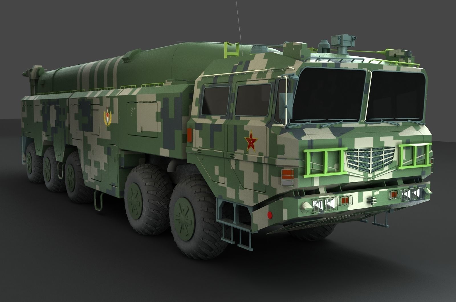Chinese Army Dongfeng 16 missile  3D model_5
