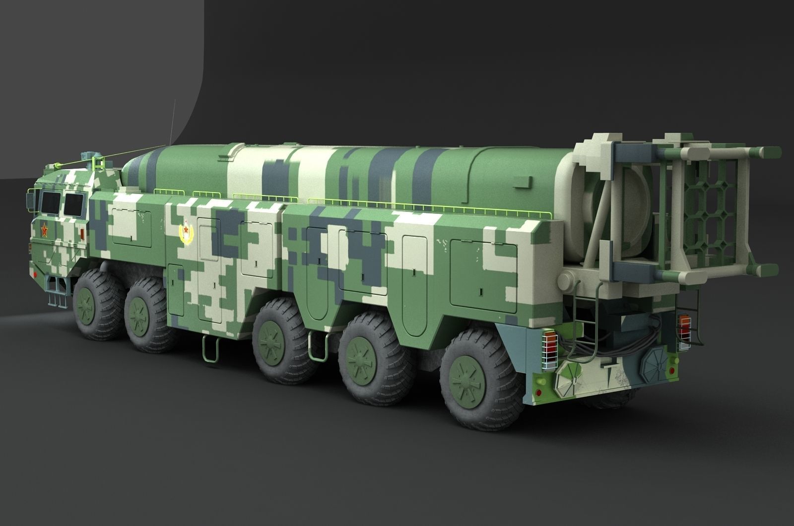 Chinese Army Dongfeng 16 missile  3D model_2