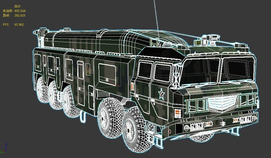 Chinese Army Dongfeng 16 missile  3D model_6