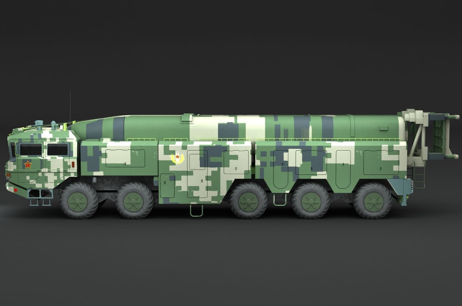 Chinese Army Dongfeng 16 missile  3D model_1