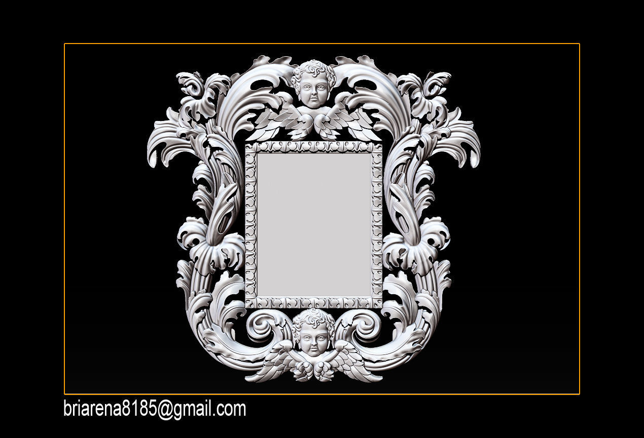 3D Frame - Wood Carving STL Model for CNC Router 3D print model_15