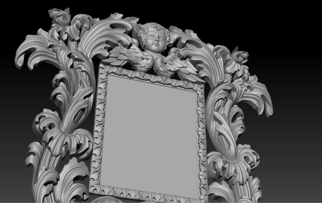 3D Frame - Wood Carving STL Model for CNC Router 3D print model_7