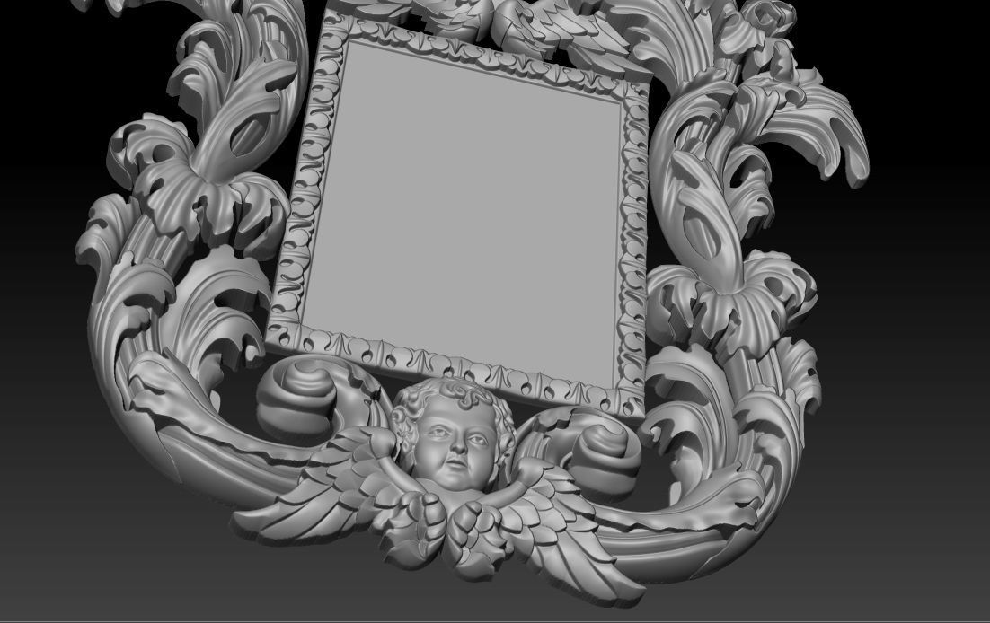 3D Frame - Wood Carving STL Model for CNC Router 3D print model_8