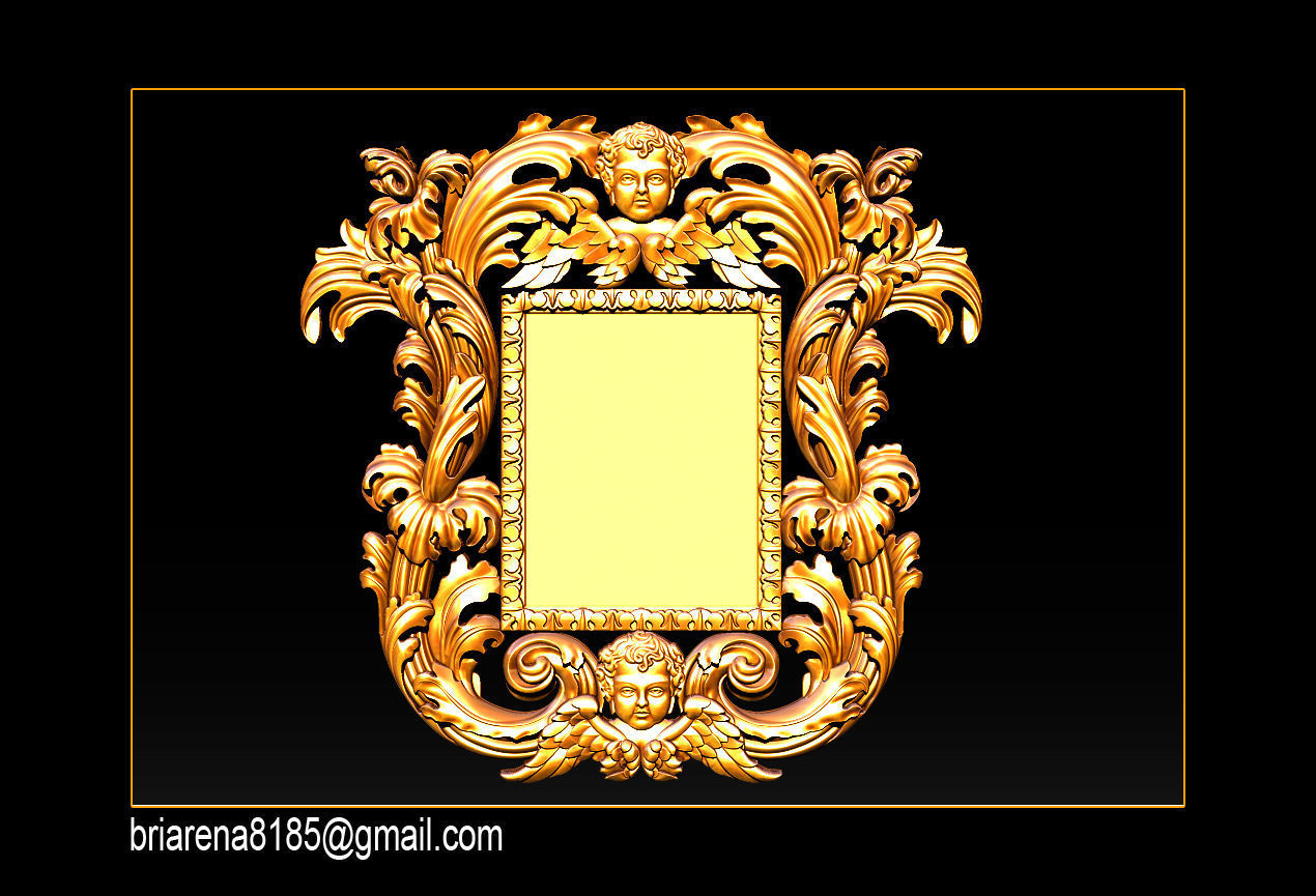 3D Frame - Wood Carving STL Model for CNC Router 3D print model_20