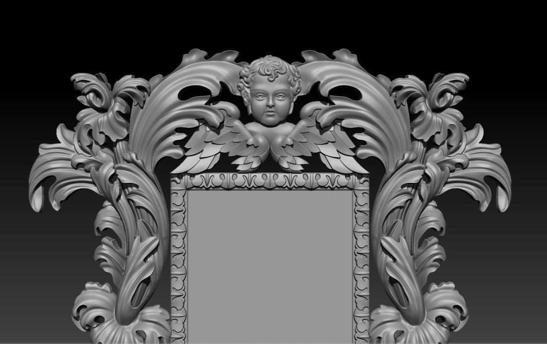 3D Frame - Wood Carving STL Model for CNC Router 3D print model_6