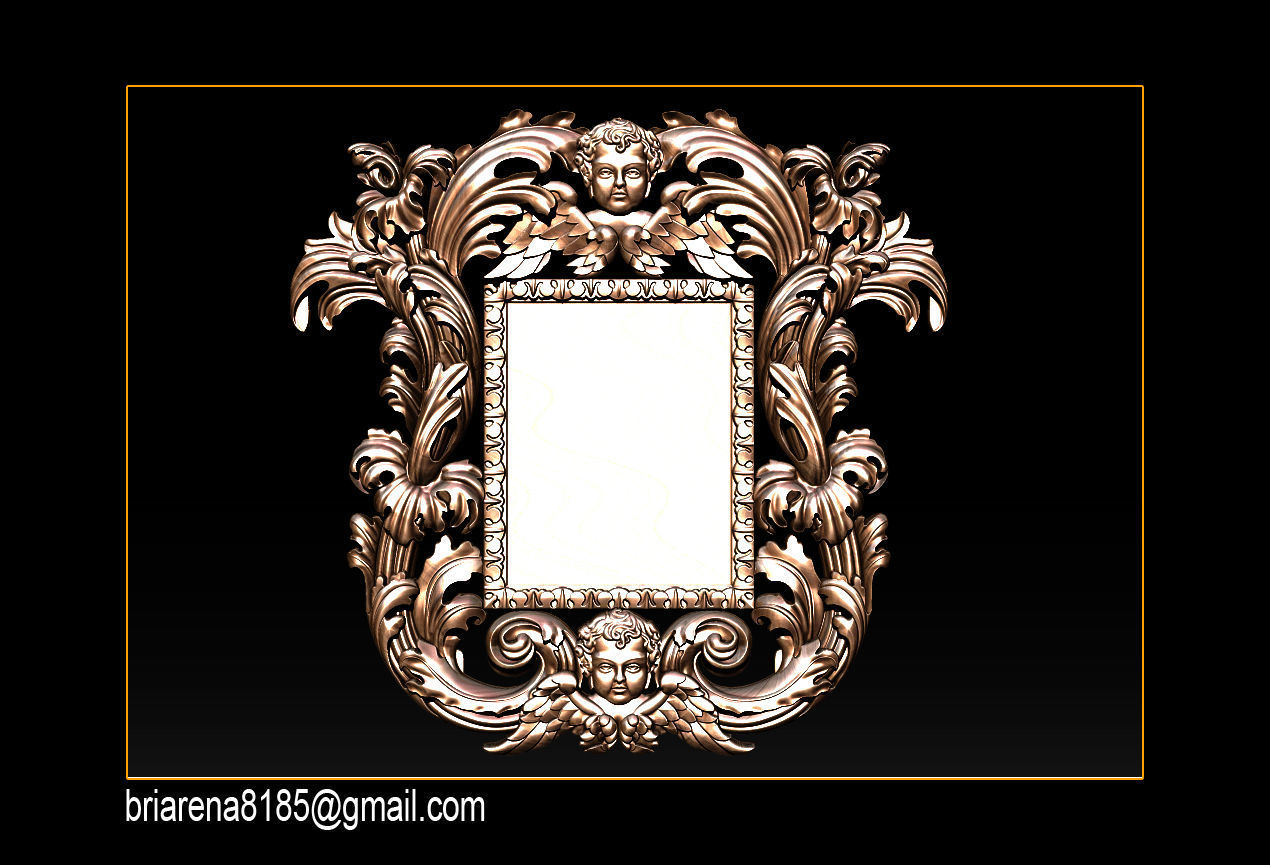 3D Frame - Wood Carving STL Model for CNC Router 3D print model_19