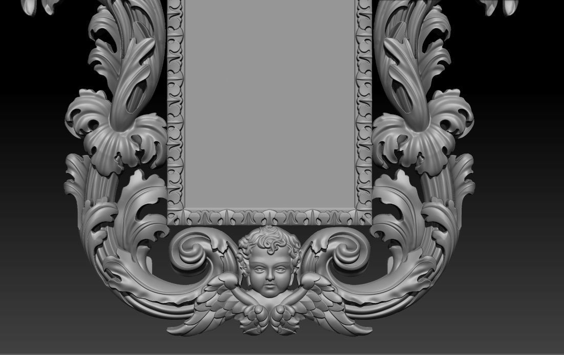 3D Frame - Wood Carving STL Model for CNC Router 3D print model_5