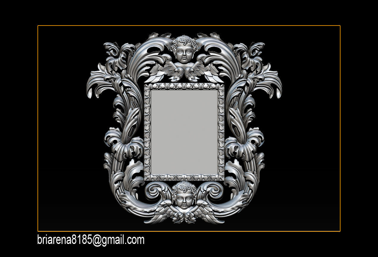 3D Frame - Wood Carving STL Model for CNC Router 3D print model_17
