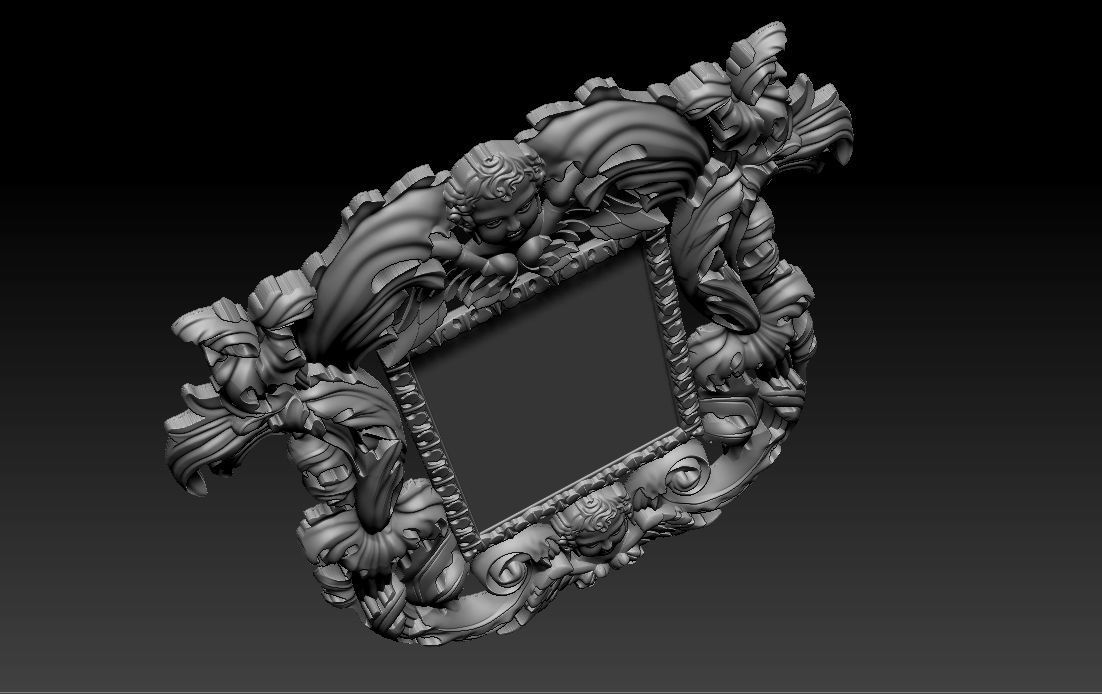 3D Frame - Wood Carving STL Model for CNC Router 3D print model_4