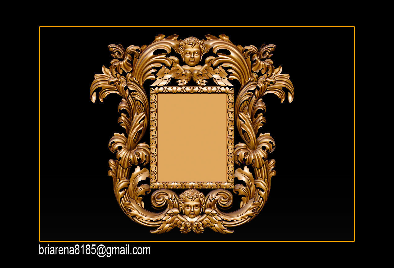 3D Frame - Wood Carving STL Model for CNC Router 3D print model_3