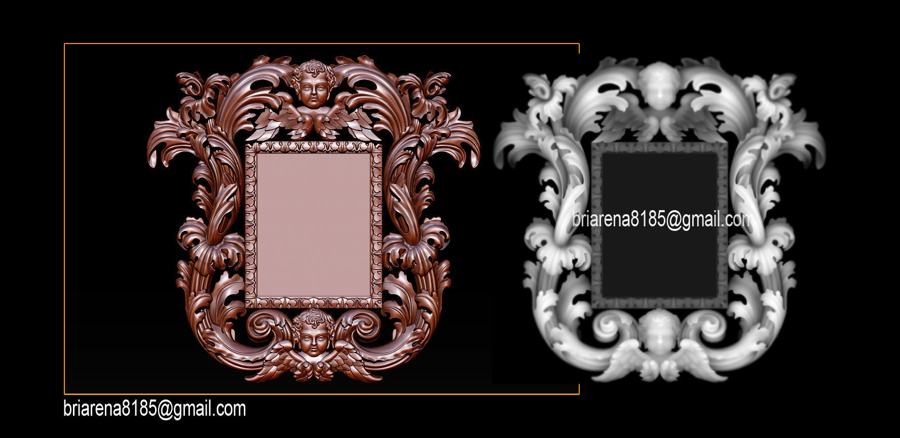 3D Frame - Wood Carving STL Model for CNC Router 3D print model_22