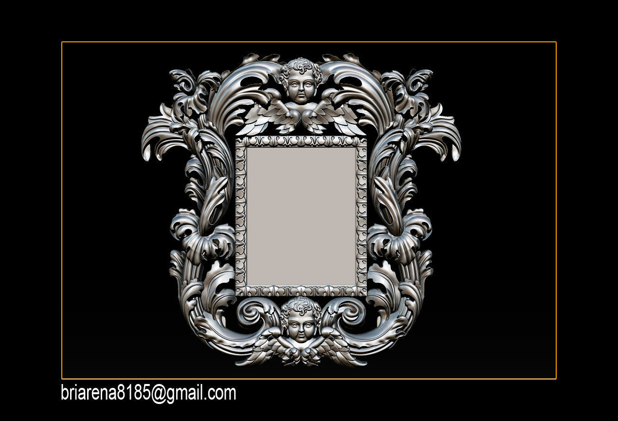 3D Frame - Wood Carving STL Model for CNC Router 3D print model_16