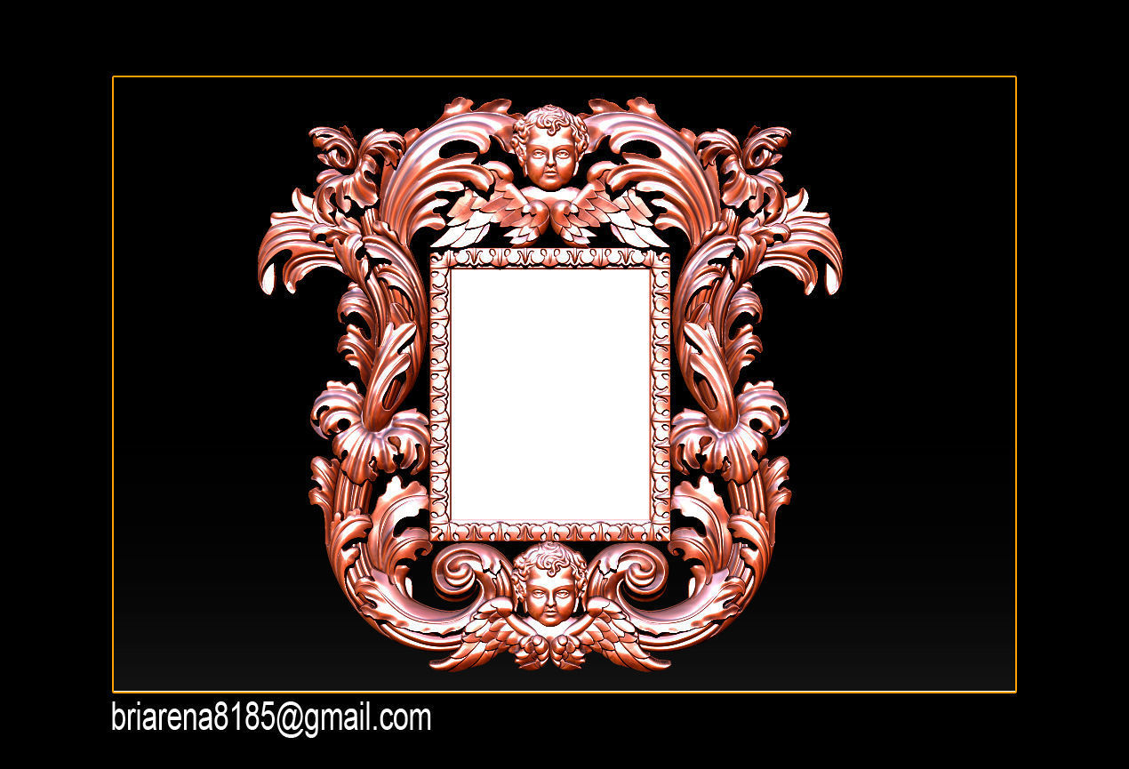 3D Frame - Wood Carving STL Model for CNC Router 3D print model_2