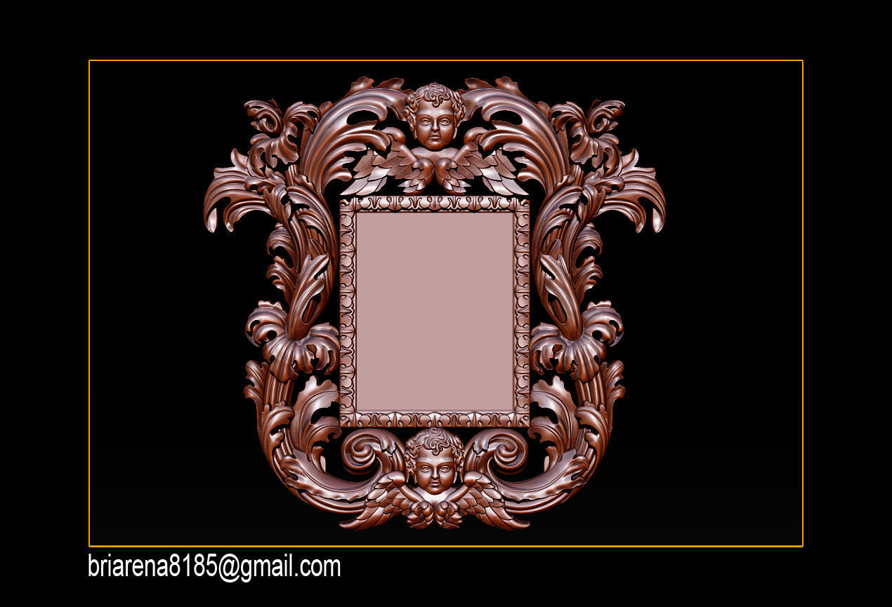 3D Frame - Wood Carving STL Model for CNC Router 3D print model_18