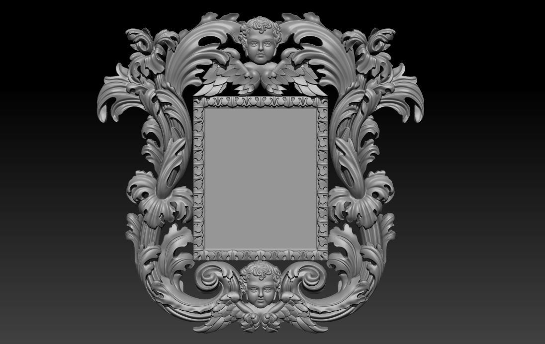 3D Frame - Wood Carving STL Model for CNC Router 3D print model_11