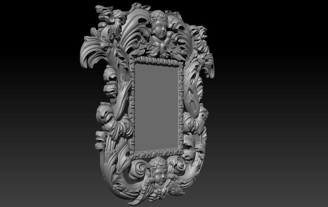 3D Frame - Wood Carving STL Model for CNC Router 3D print model_12