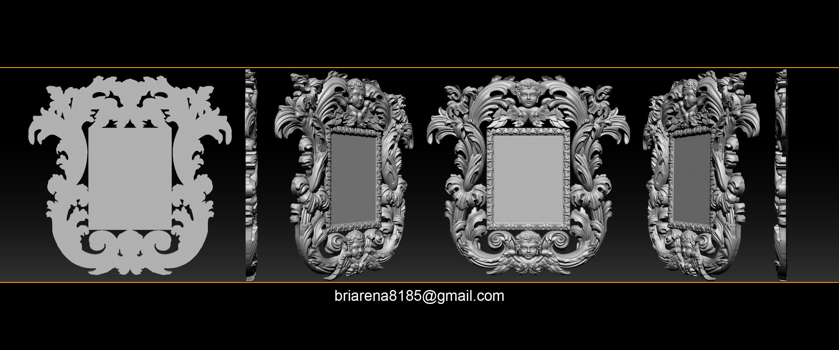 3D Frame - Wood Carving STL Model for CNC Router 3D print model_1