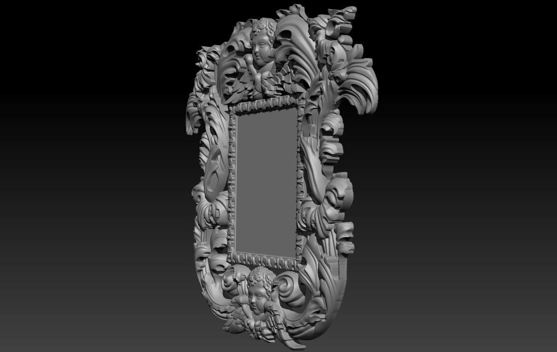 3D Frame - Wood Carving STL Model for CNC Router 3D print model_10