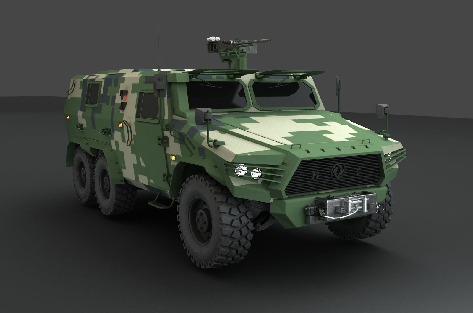 China Army Dongfeng Warrior Armored vehicle 3D model_5
