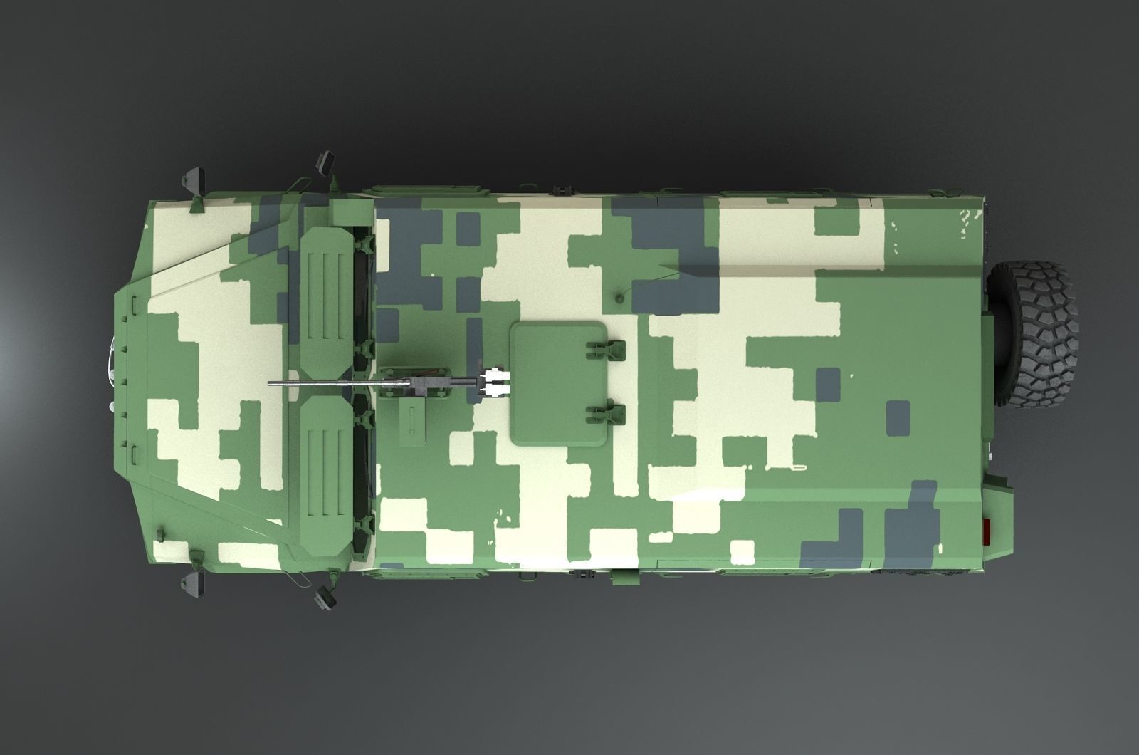 China Army Dongfeng Warrior Armored vehicle 3D model_4
