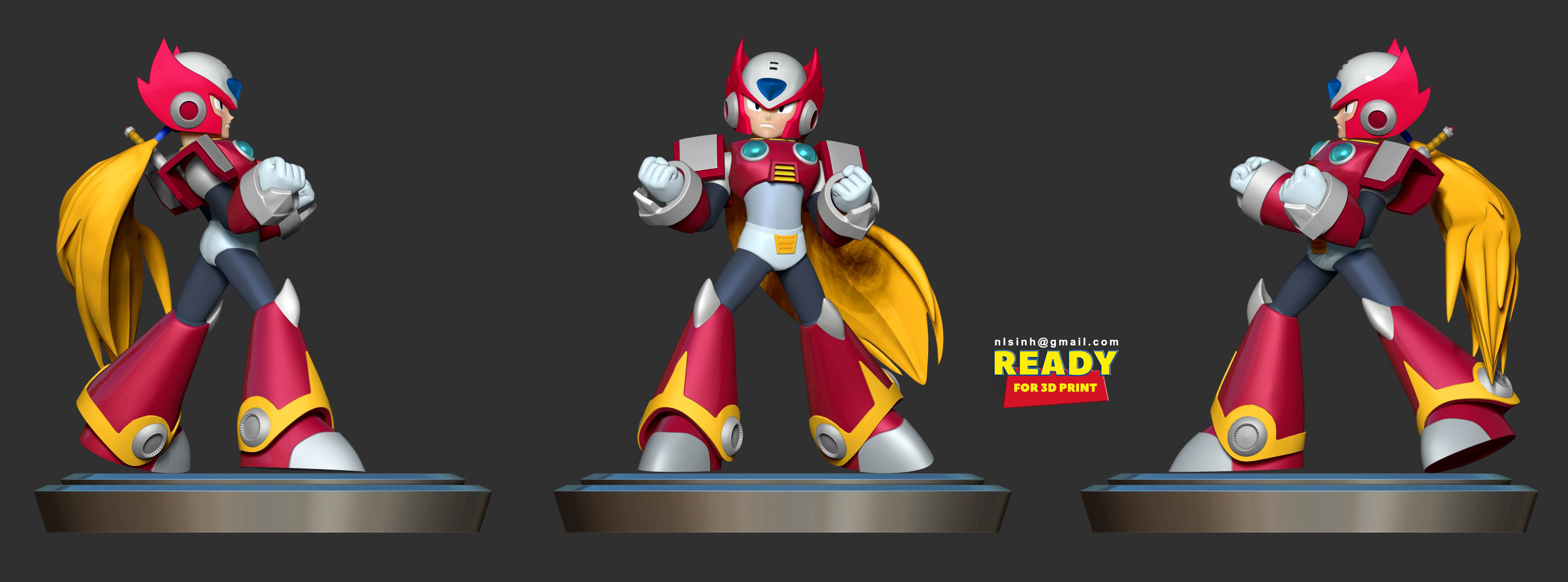 Zero - Mega Man Fanart 3D print model_3