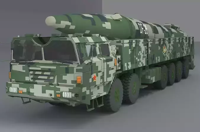 Chinese Army Dongfeng 26 Medium and long range missile 3D model
