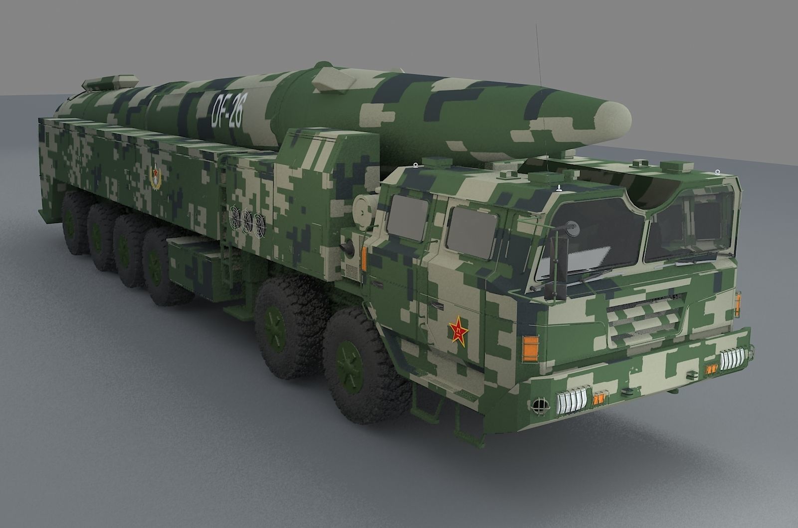 Chinese Army Dongfeng 26 Medium and long range missile 3D model_4