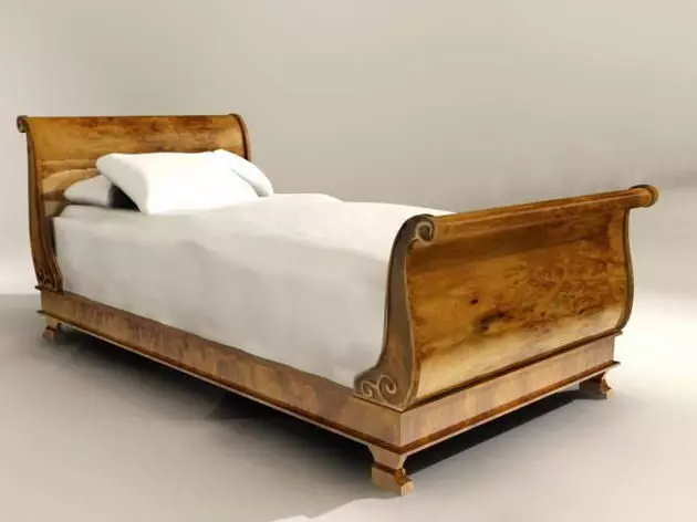 Bed Viking style 3D model_0