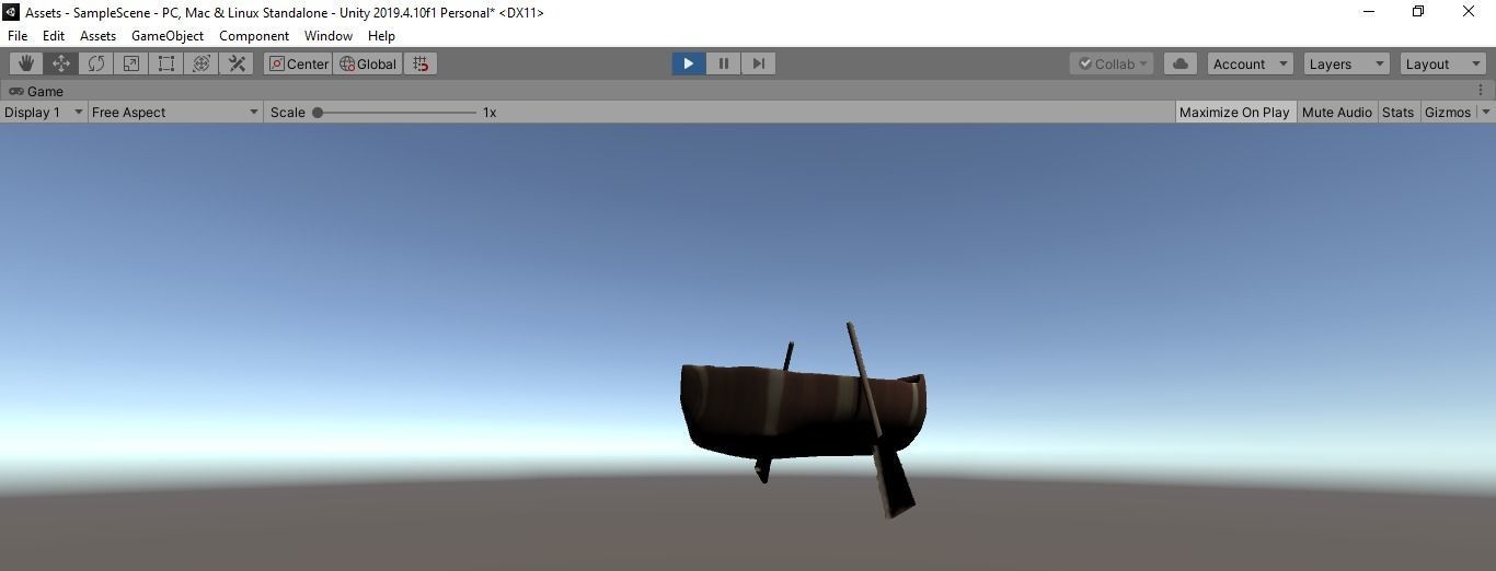 Perahu Dayung 3D model_8