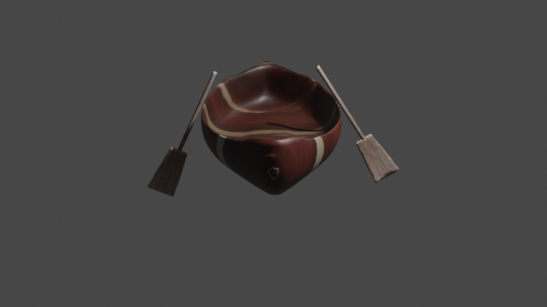 Perahu Dayung 3D model_3