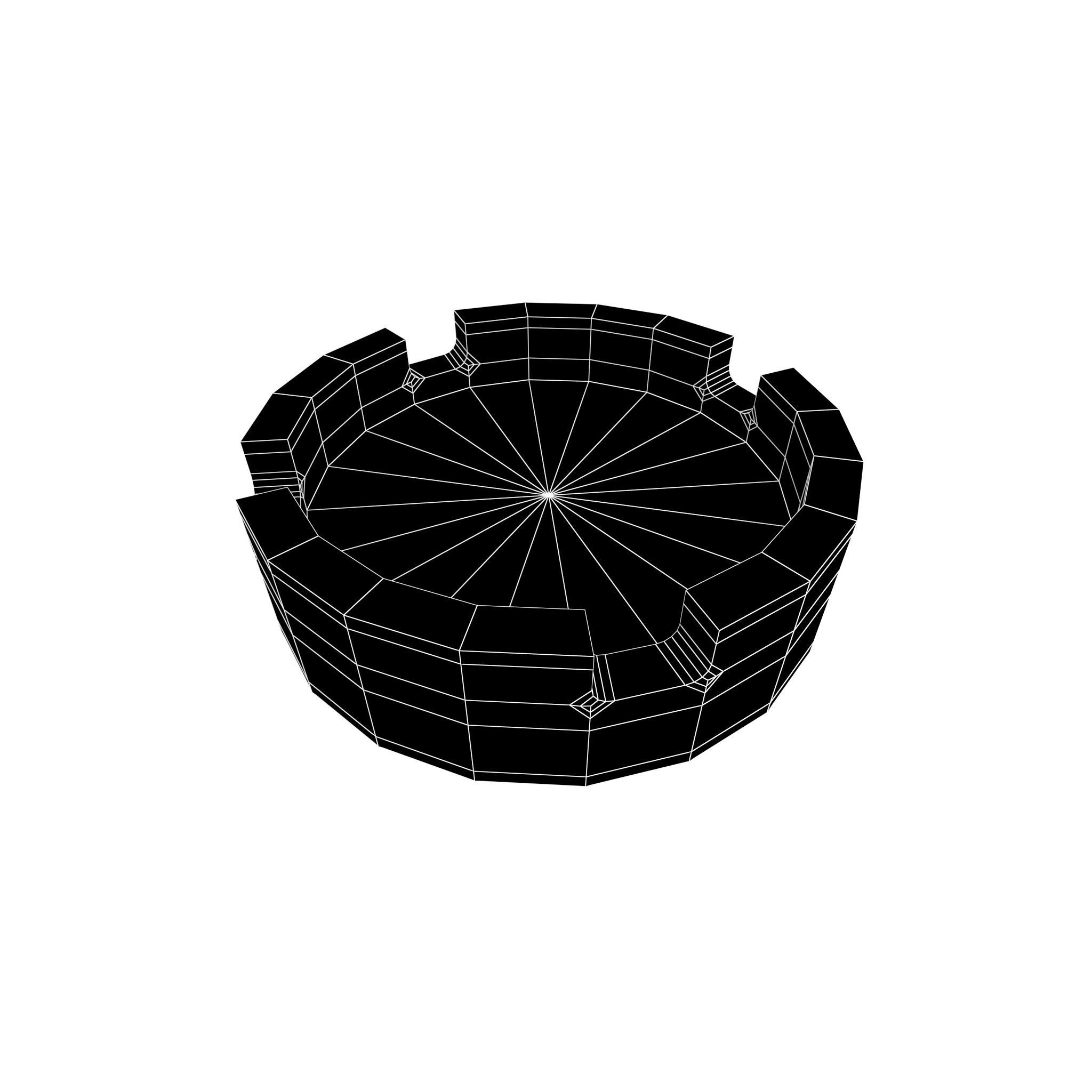 Ashtray v1 001 Low-poly 3D model_4