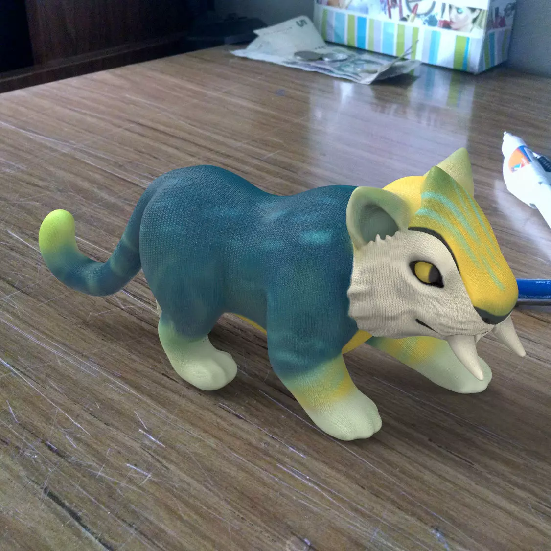 Macawnivore toy cat on table 3D print model_0