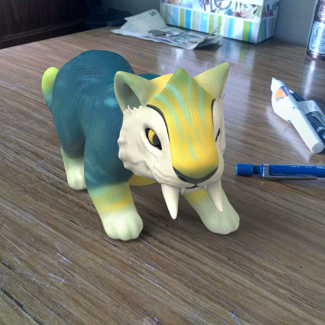 Macawnivore toy cat on table 3D print model_2