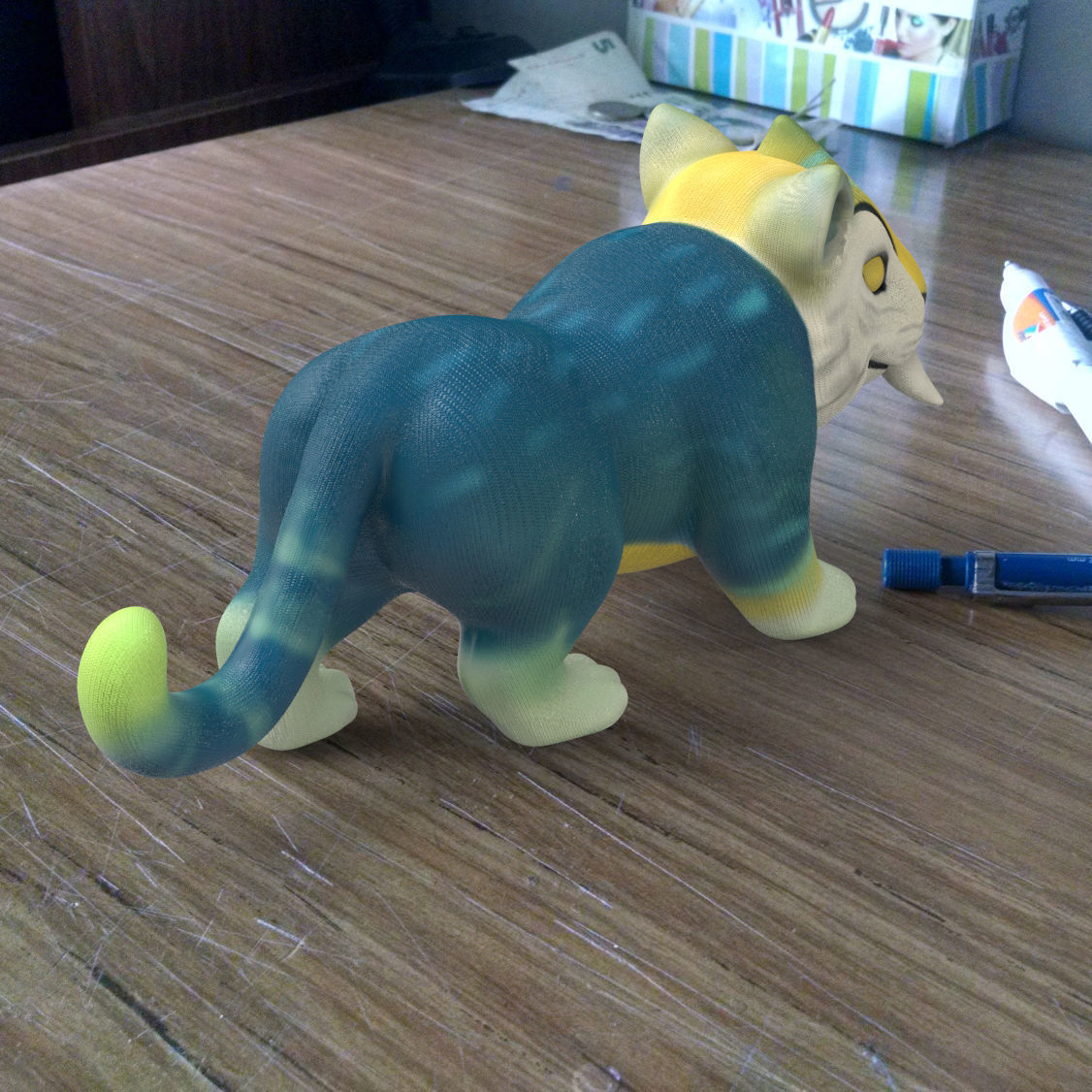 Macawnivore toy cat on table 3D print model_3