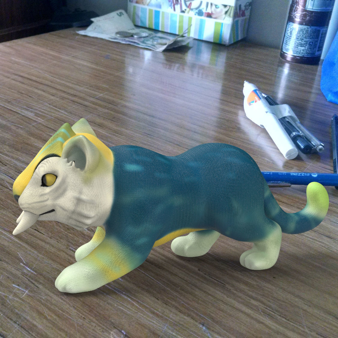 Macawnivore toy cat on table 3D print model_1