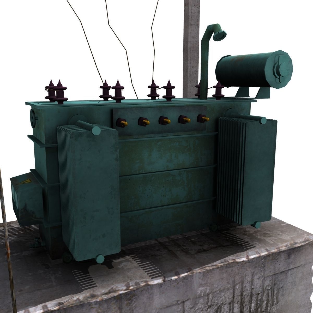 Electrical Transformer Low Poly High Poly Low-poly 3D model_3