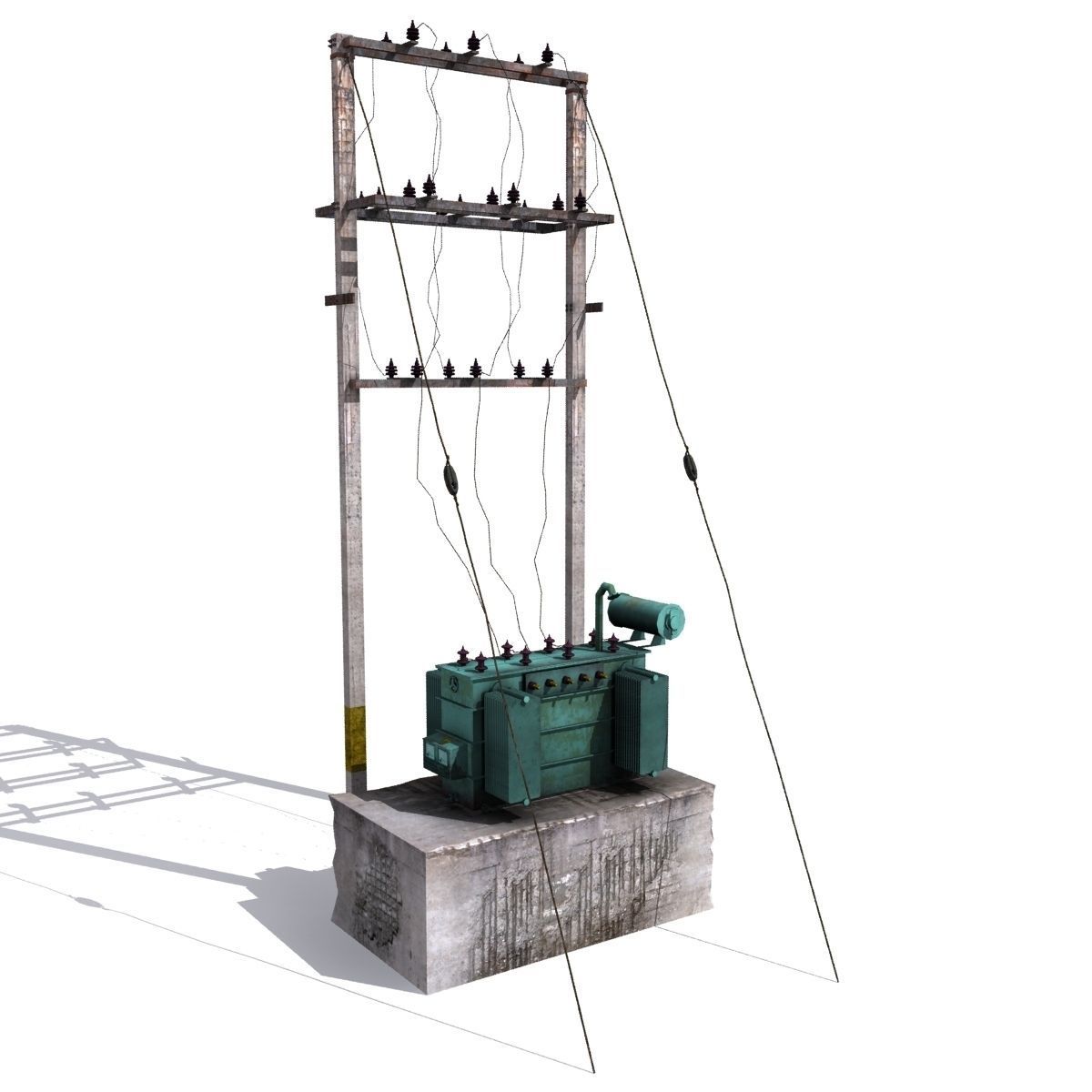 Electrical Transformer Low Poly High Poly Low-poly 3D model_7