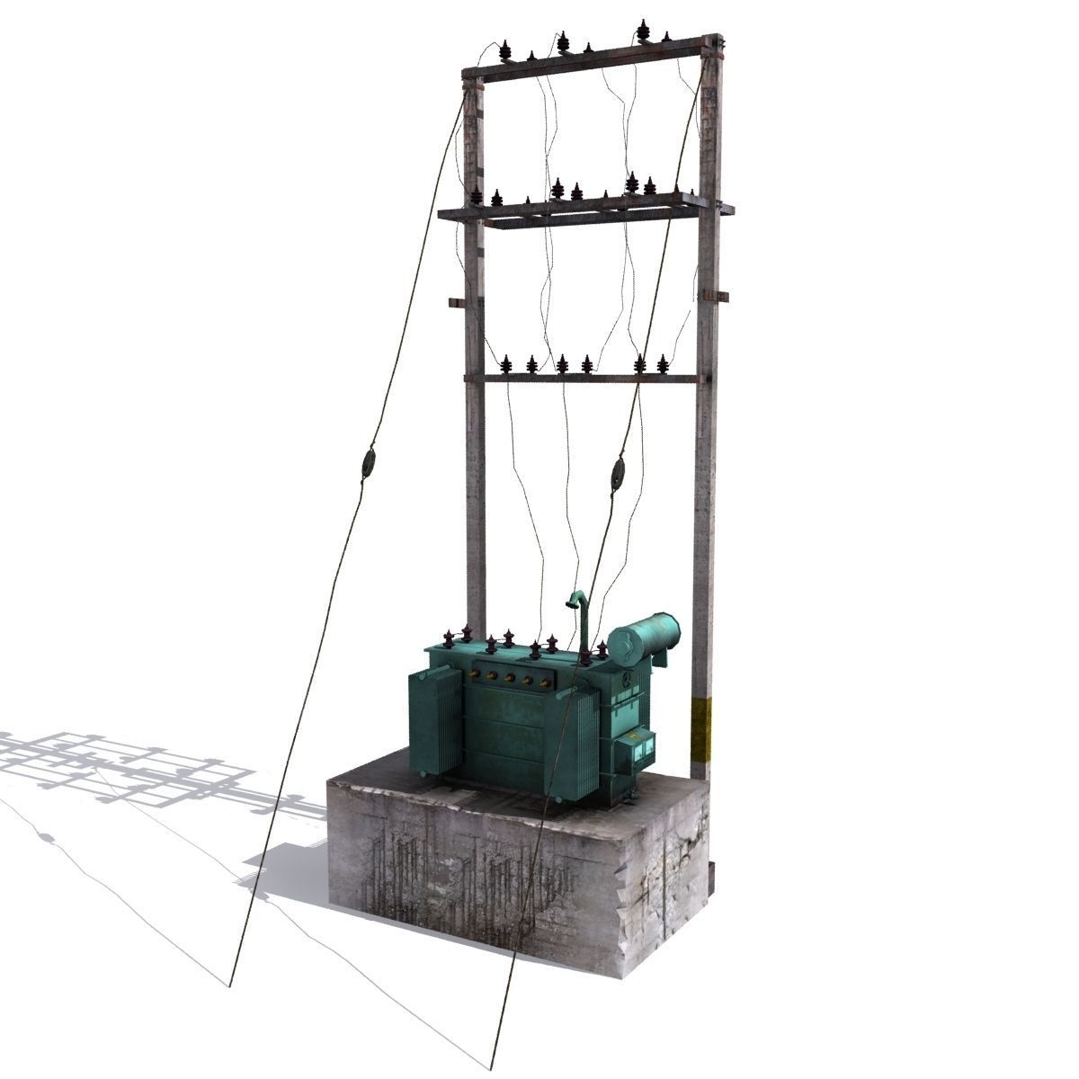 Electrical Transformer Low Poly High Poly Low-poly 3D model_5