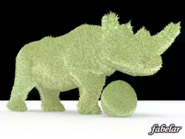 Rhinoceros Topiary Shrub Free 3D model