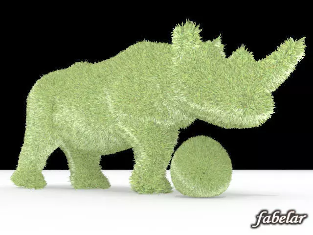 Rhinoceros Topiary Shrub Free 3D model_0