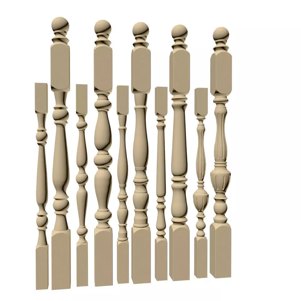 Balusters and posts Free 3D model_0