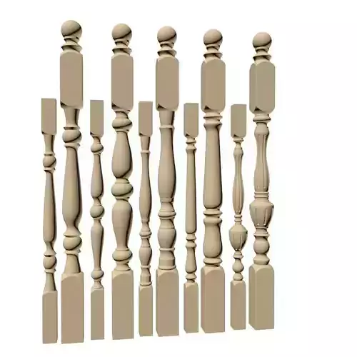 Balusters and posts Free 3D model