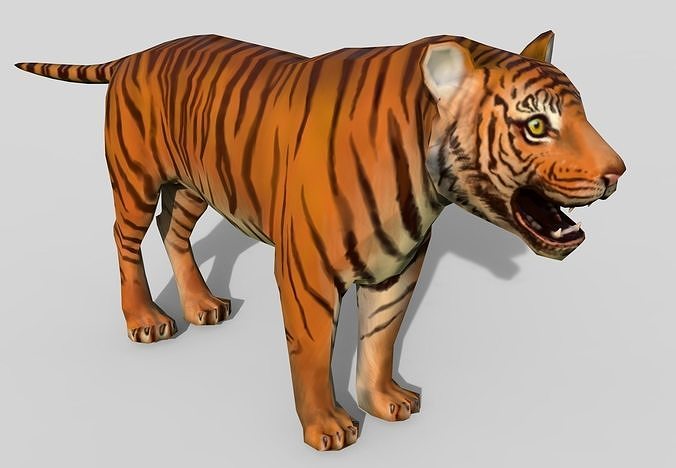 3D low poly Tiger Low-poly 3D model