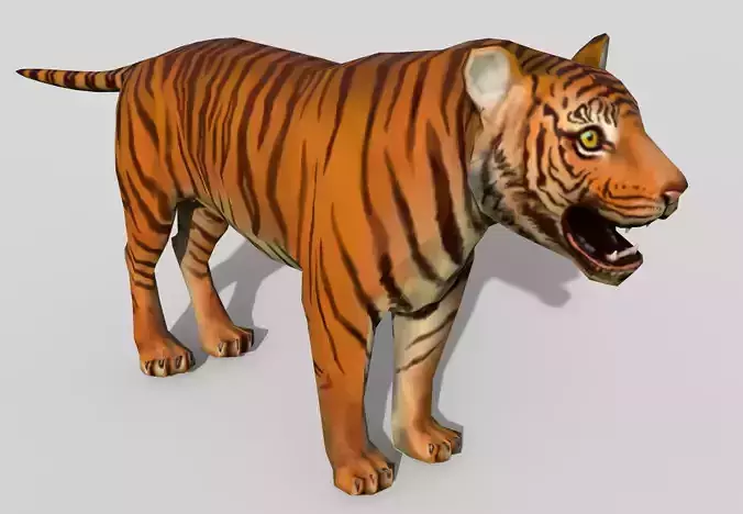 3D low poly Tiger Low-poly 3D model