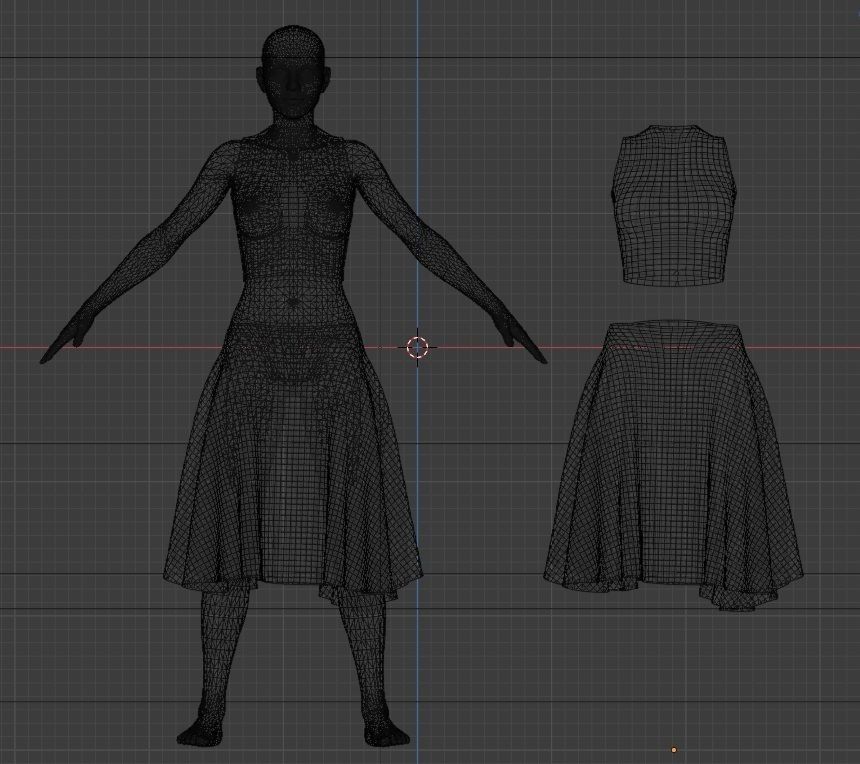 Woman with skirt Free 3D model_11