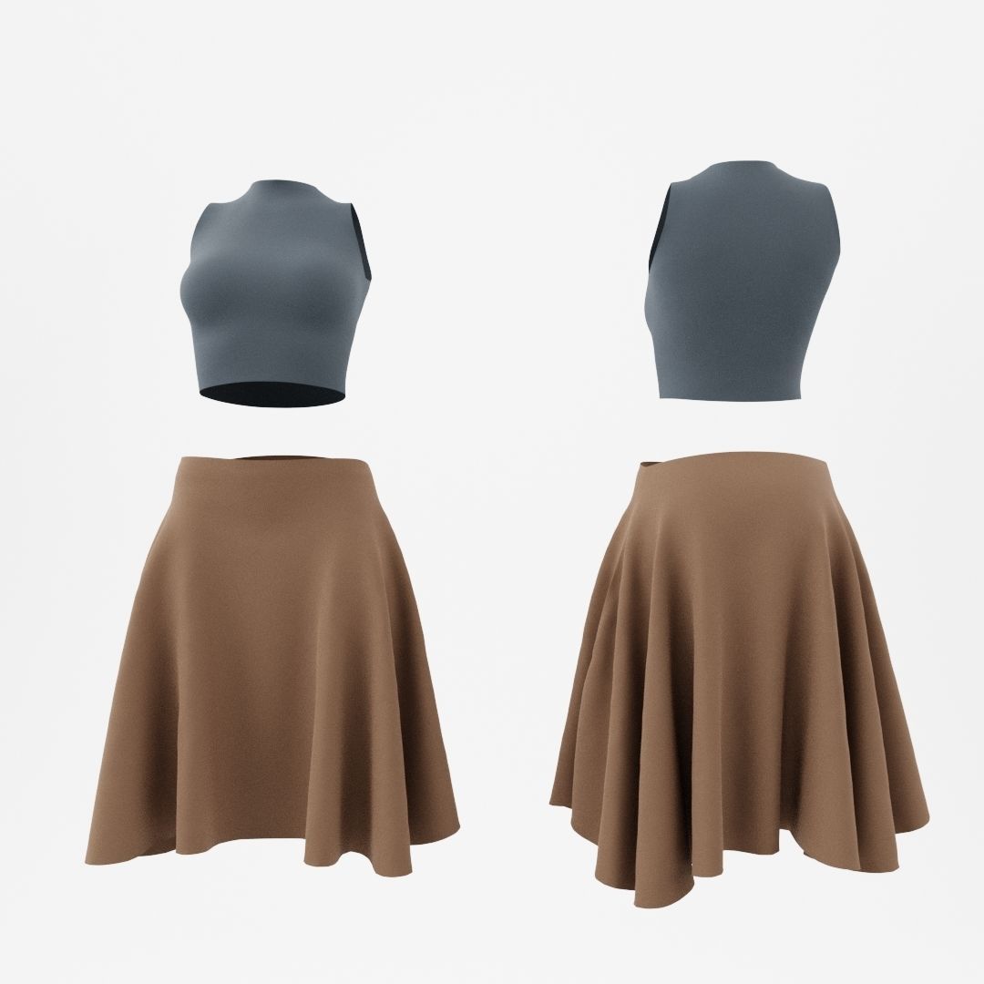 Woman with skirt Free 3D model_2