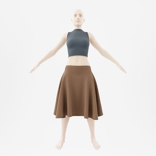 Woman with skirt Free 3D model