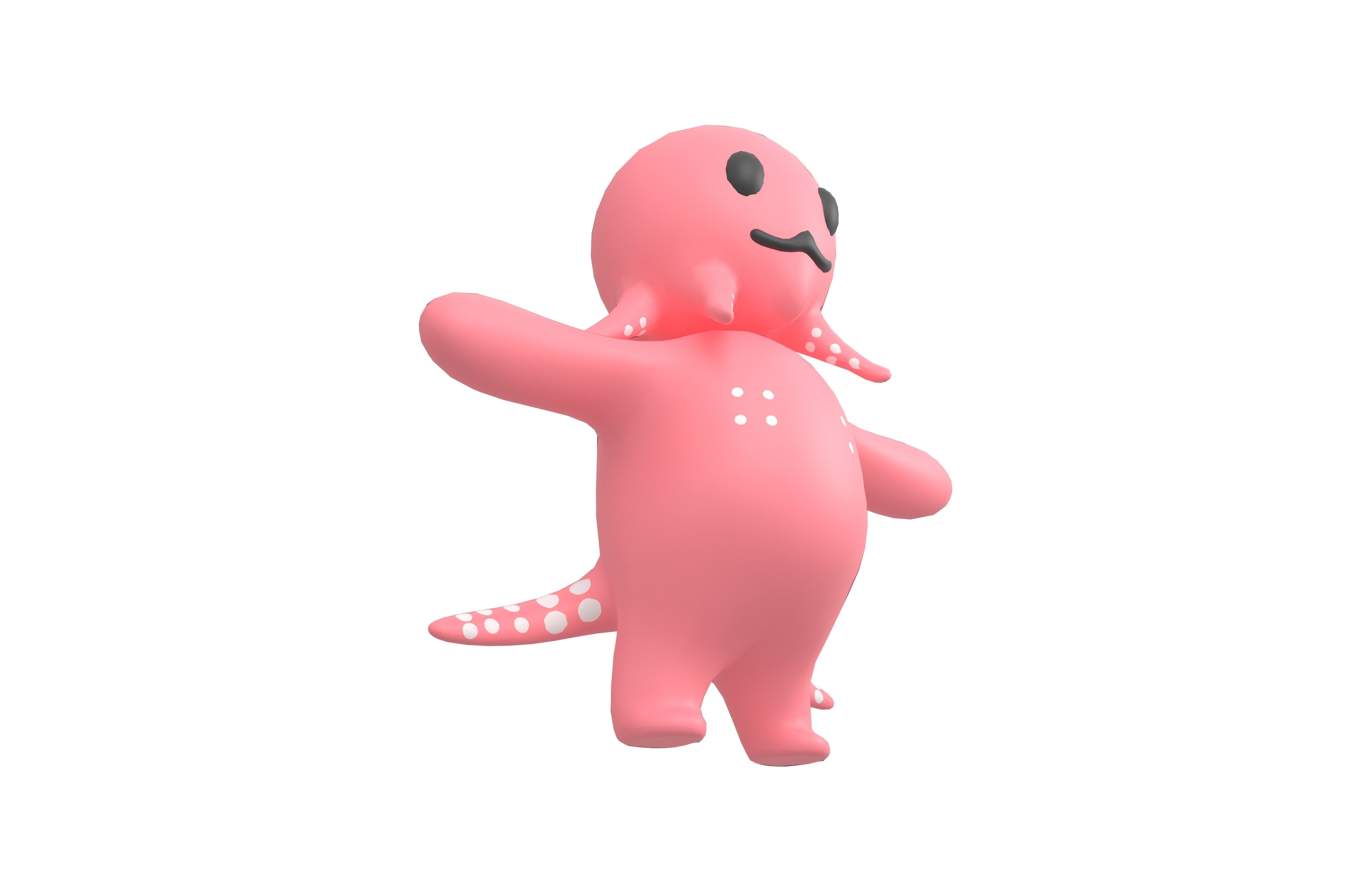 Cartoon Octopus v1 001 Low-poly 3D model_3