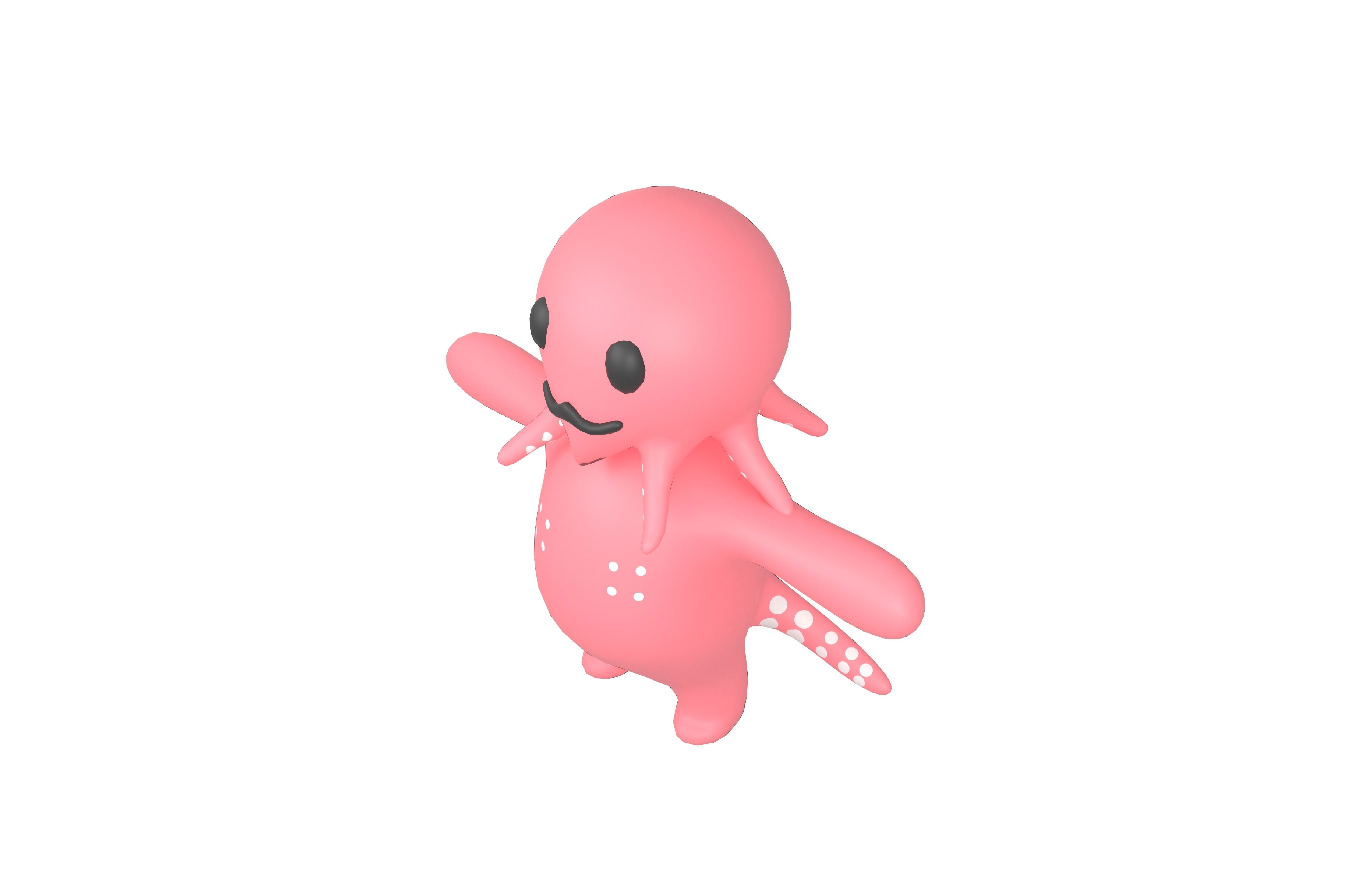 Cartoon Octopus v1 001 Low-poly 3D model_2