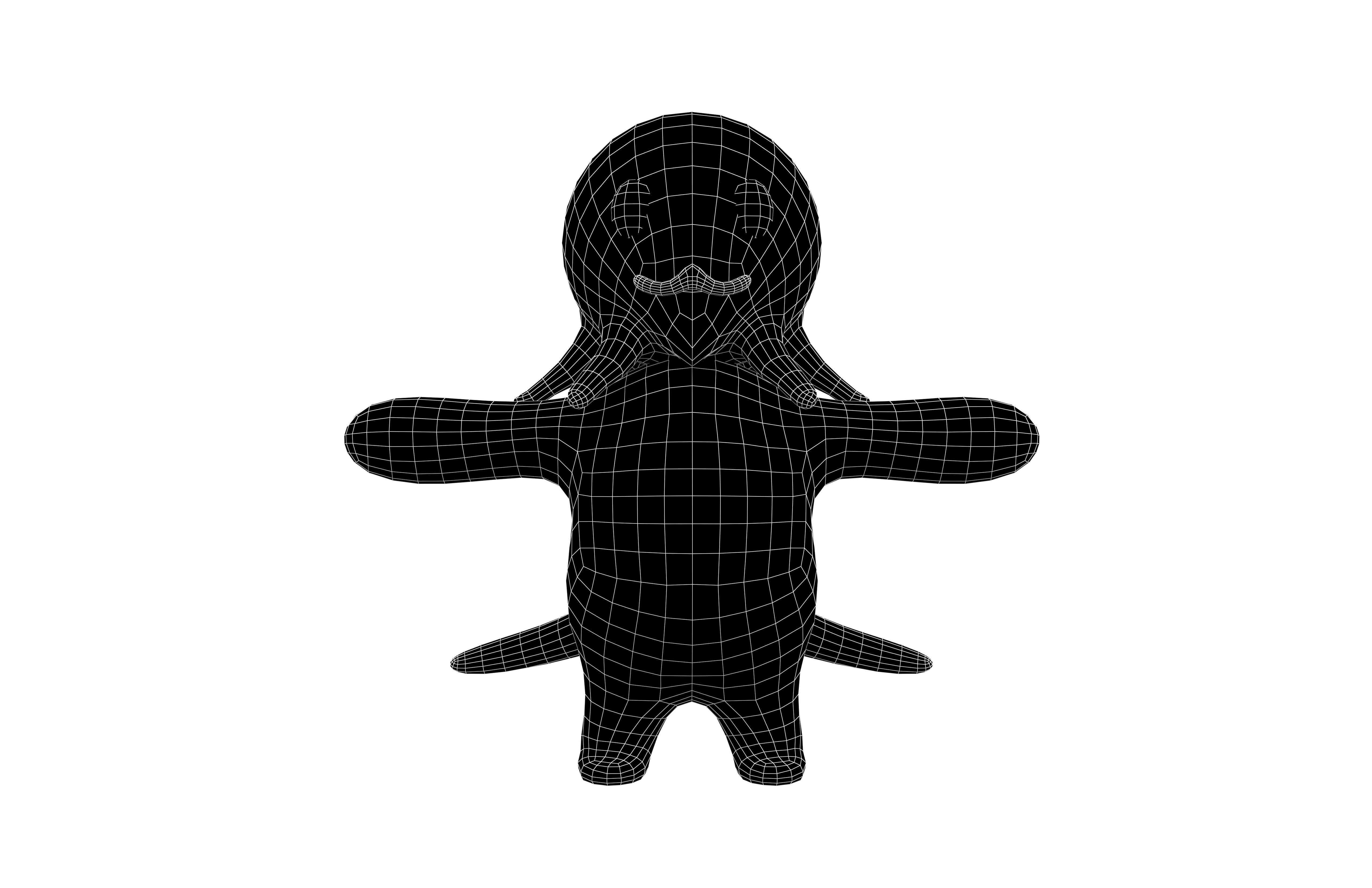 Cartoon Octopus v1 001 Low-poly 3D model_4